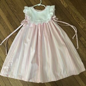 Button Back float dress size 3 pink white sleeveless